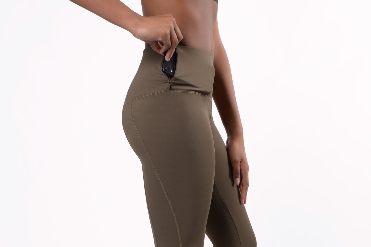 High-Waist Pocket Capri Legging